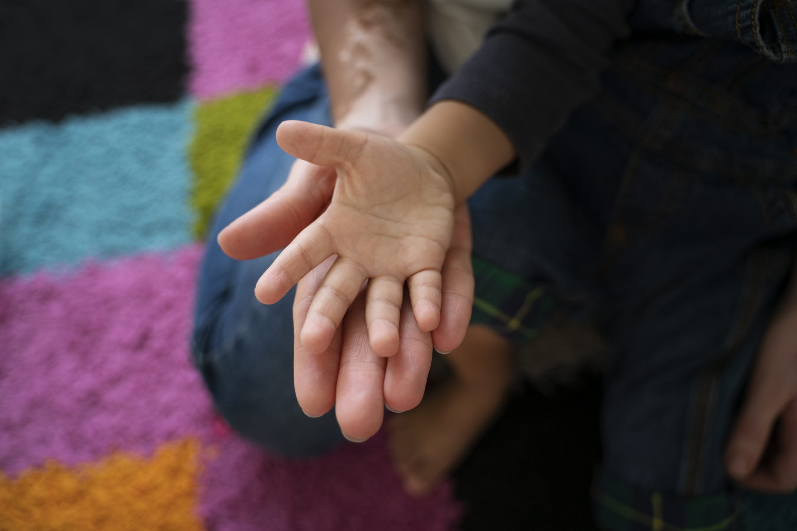 adult and child hands