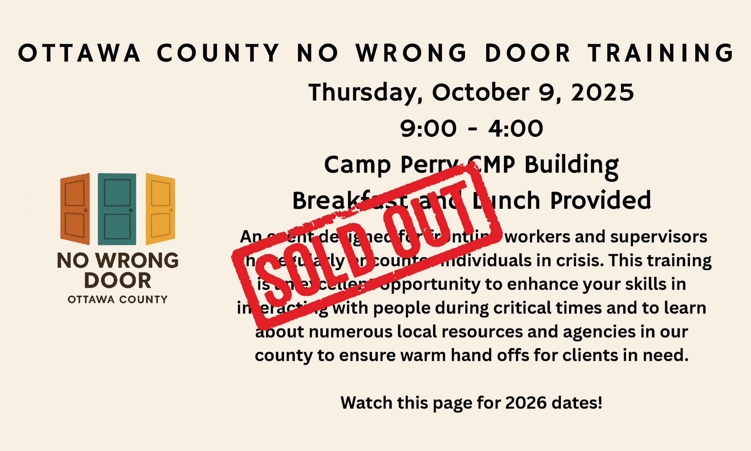 No Wrong Door Training